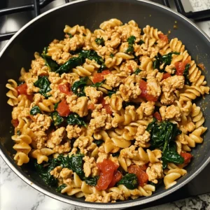 High-Protein One-Pot Pasta with Chicken and Spinach