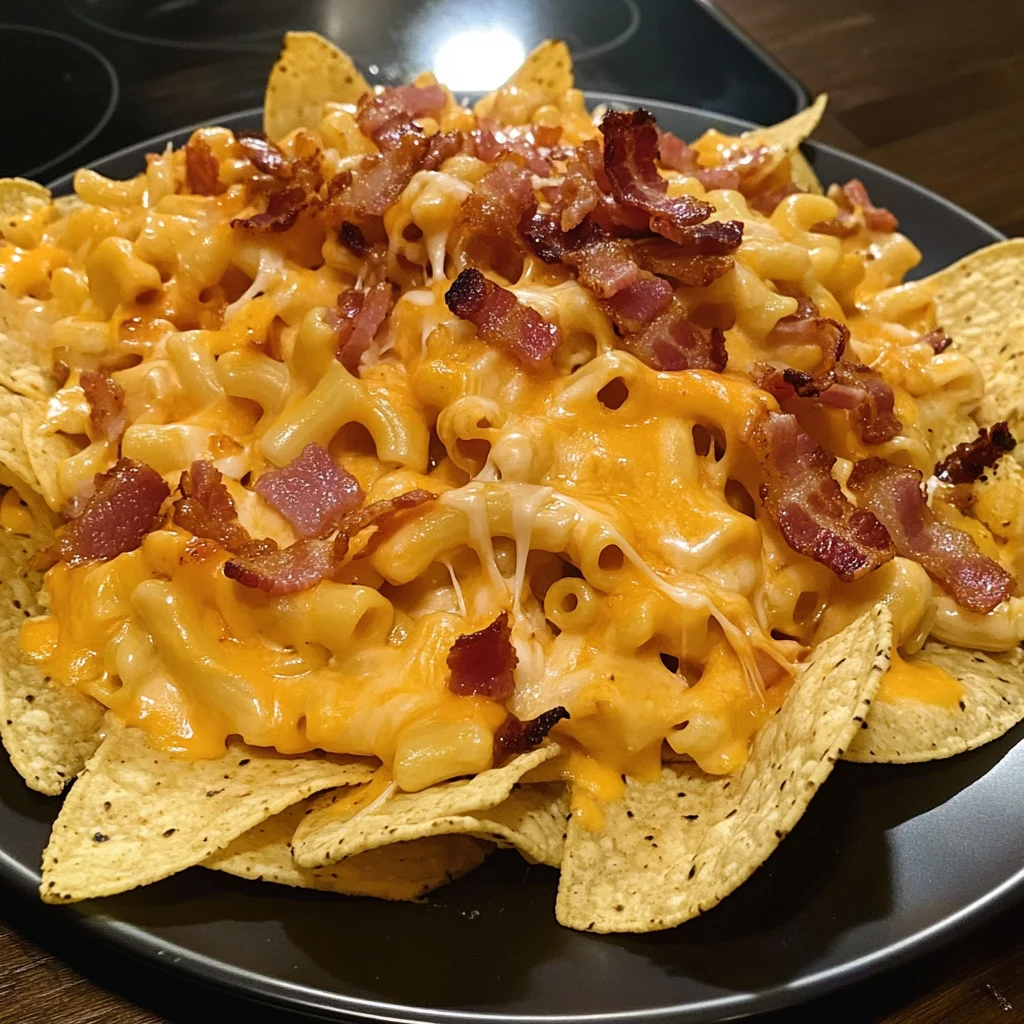 Loaded BBQ Bacon Mac & Cheese Nachos Recipe
