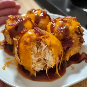 Loaded BBQ Chicken Bacon Cheese Bombs Recipe
