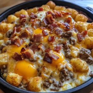 Loaded Breakfast Tater Tot Casserole with Gravy