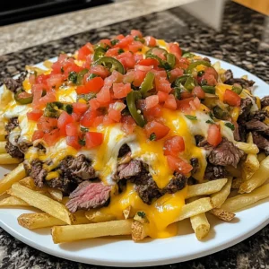 Loaded Steak and Cheese French Fry Nachos Recipe