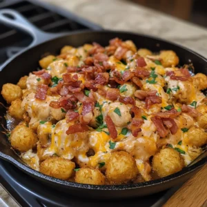 Maple Bacon Ranch Chicken & Tater Tot Skillet Recipe