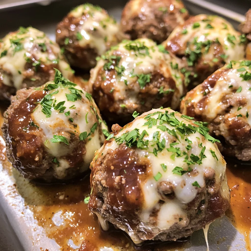 Mozzarella Stuffed BBQ Meatball Bombs Recipe