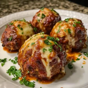 Mozzarella Stuffed BBQ Meatball Bombs Recipe