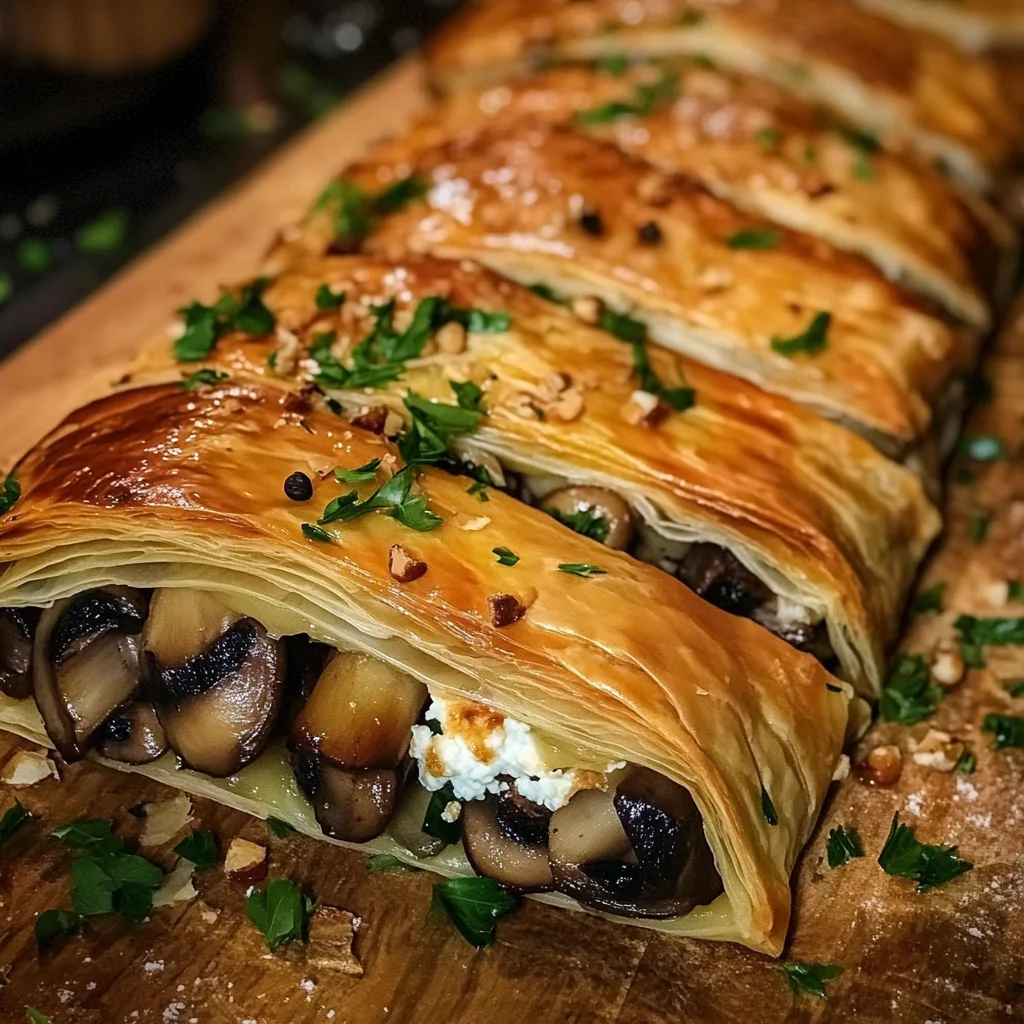 Delicious Mushroom Strudel Recipe with Cheese Filling