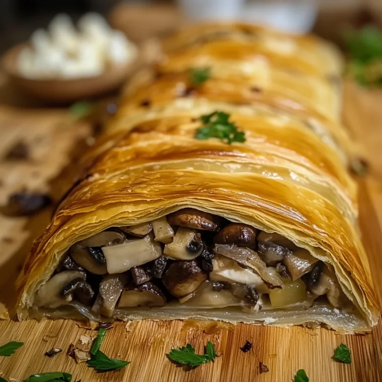 Delicious Mushroom Strudel Recipe with Cheese Filling