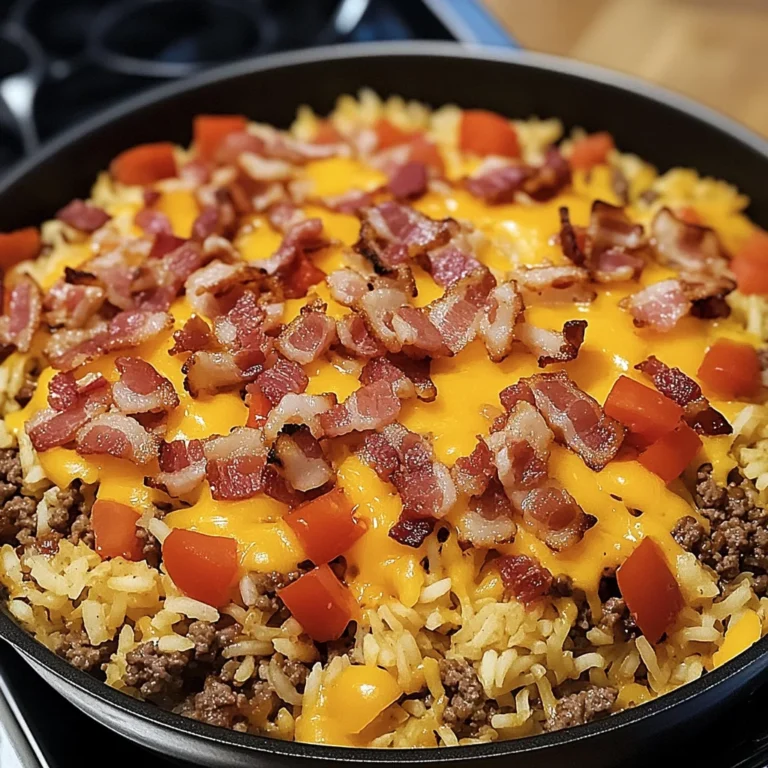 Easy One-Pan Bacon Cheeseburger Rice Casserole Recipe