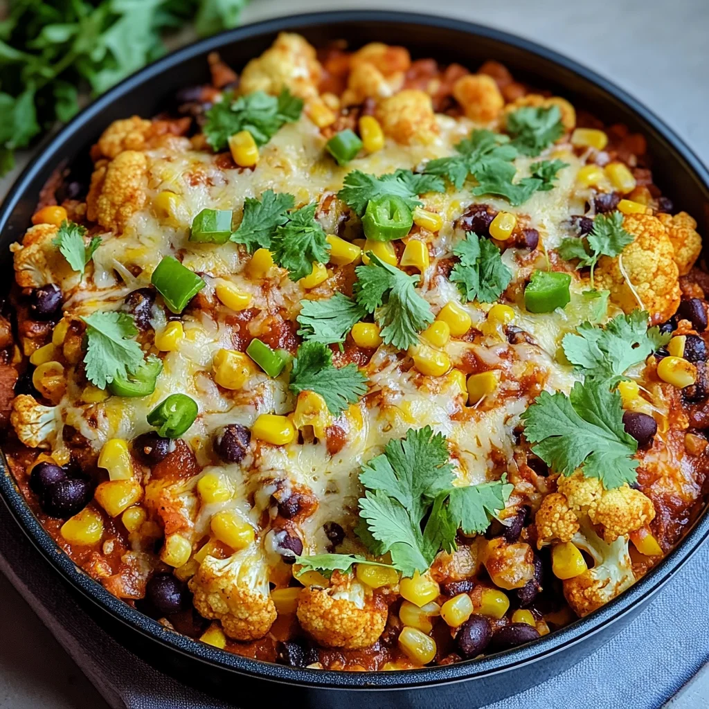 One-Pan Vegan Enchilada Cauliflower Bake Recipe