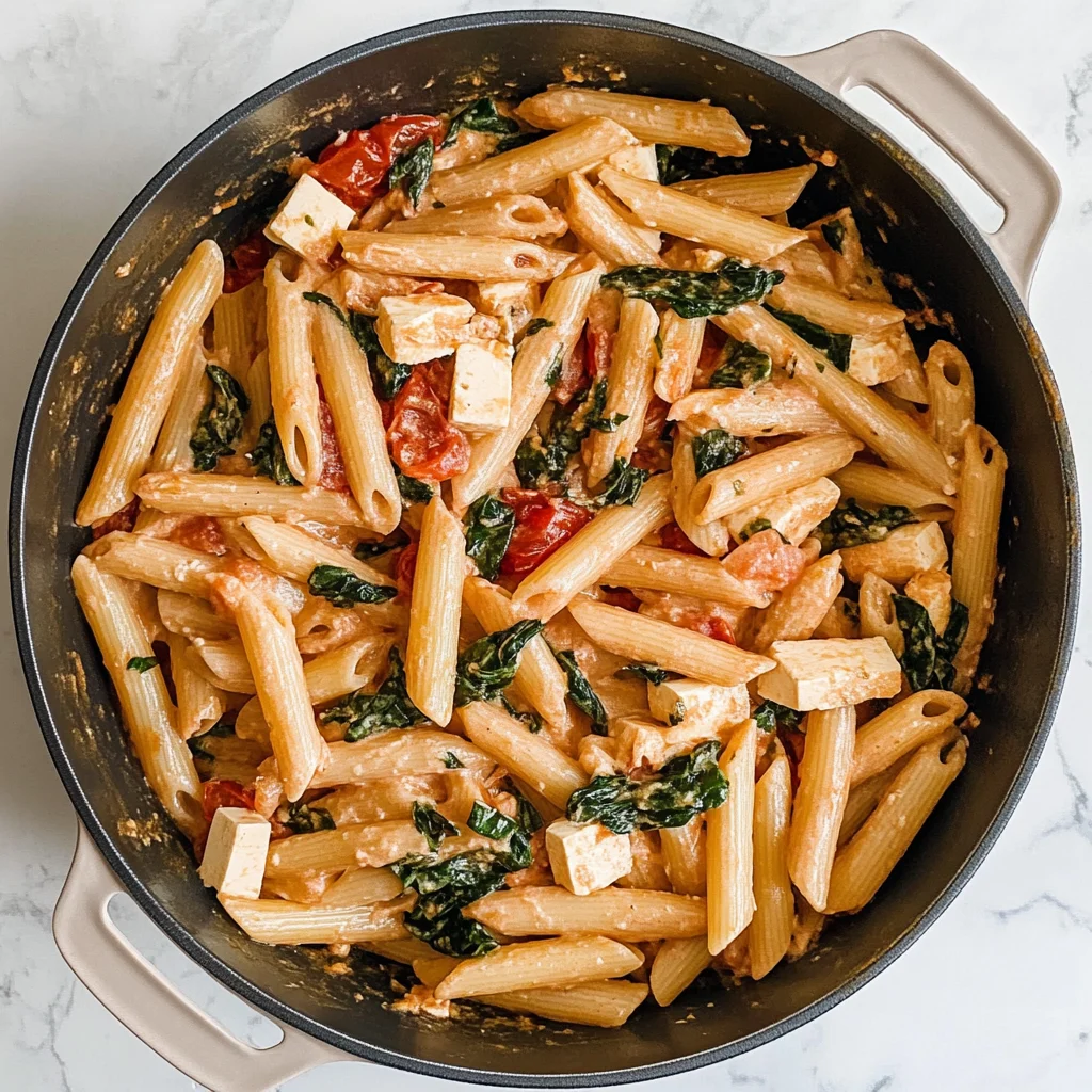 Creamy Penne with Silken Tofu Vegan Rosé Sauce Recipe