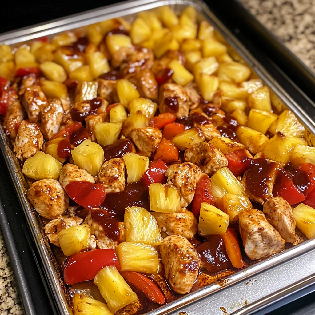 Easy Sheet Pan Pineapple Chicken Recipe in 30 Minutes