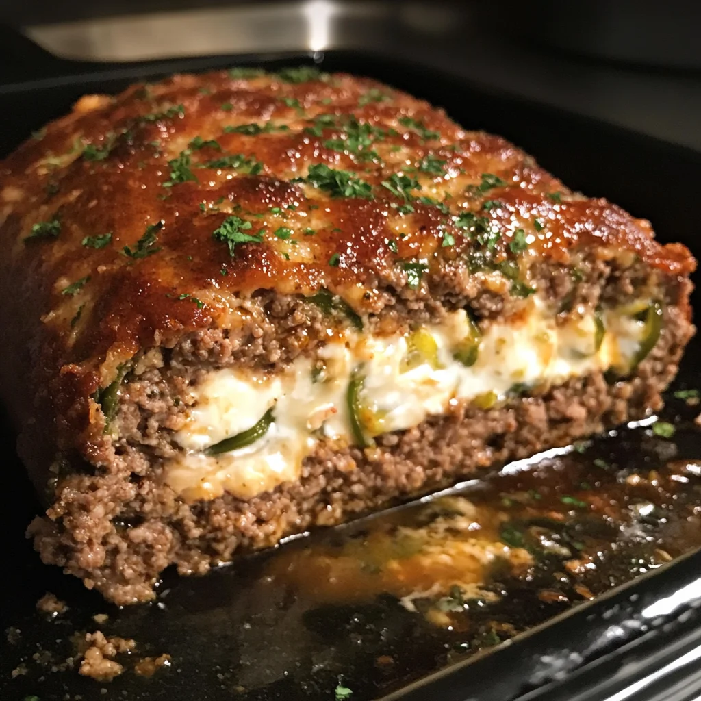 Spicy Jalapeño Popper Stuffed Meatloaf Recipe