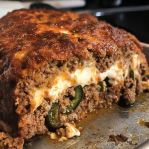Spicy Jalapeño Popper Stuffed Meatloaf Recipe