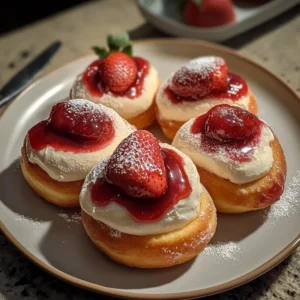 Strawberry Cheesecake Stuffed Donuts Recipe