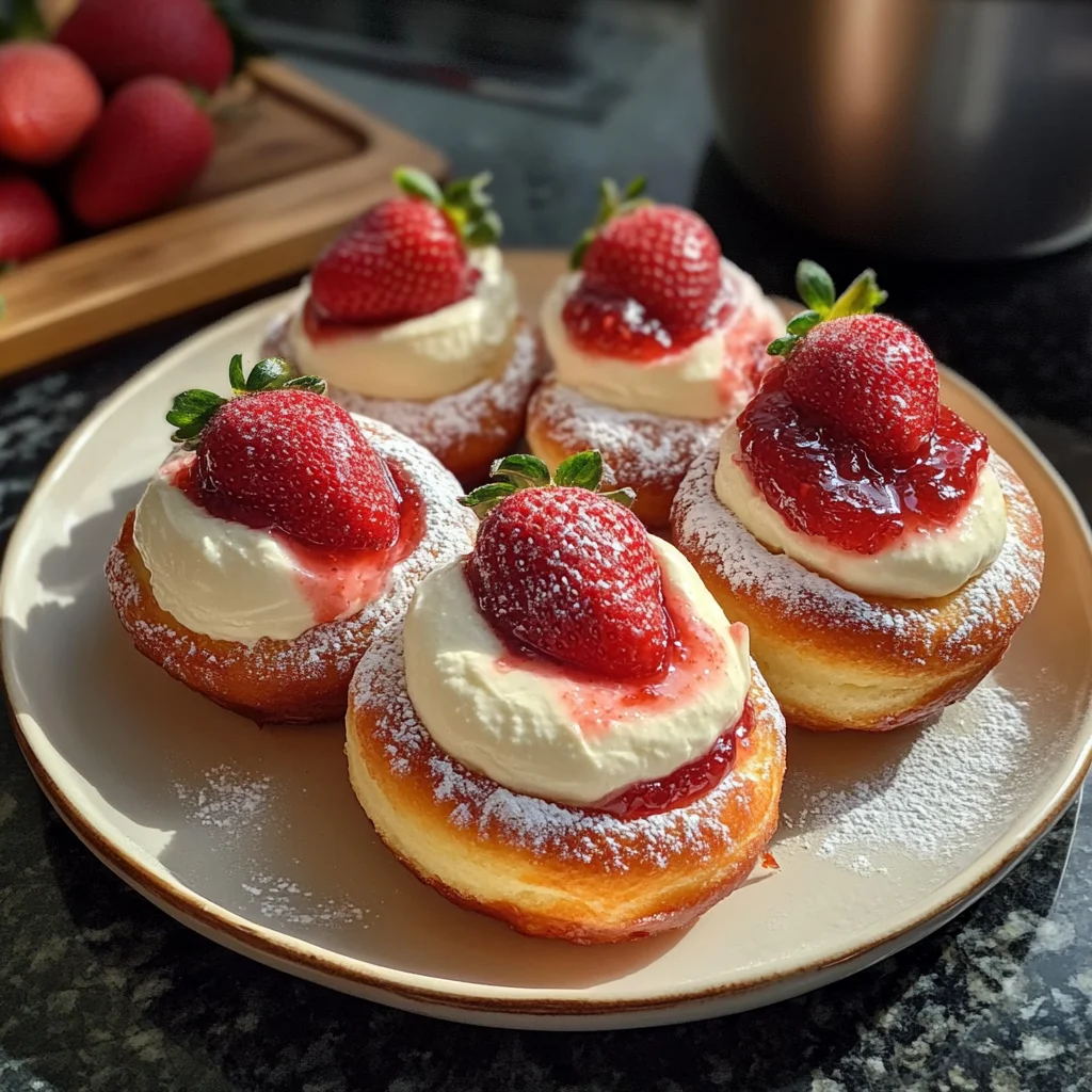 Strawberry Cheesecake Stuffed Donuts Recipe