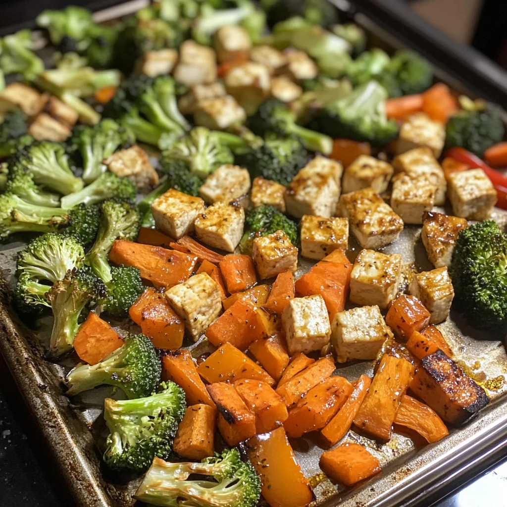 Sustainable Sheet Pan Dinner with Tofu or Chicken