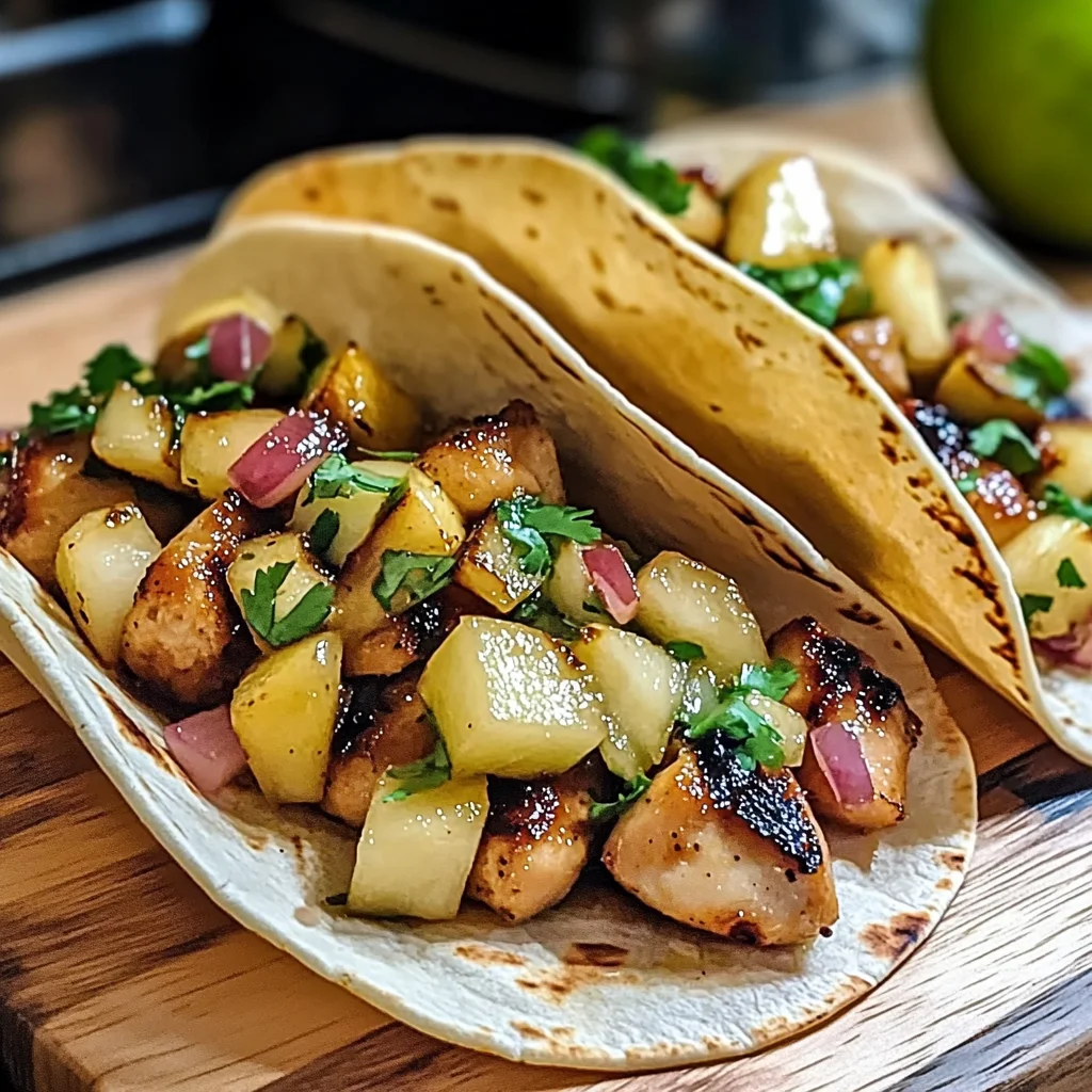 Teriyaki Chicken Tacos with Grilled Pineapple Salsa