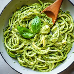 Healthy Zucchini Noodles with Avocado Pesto Recipe