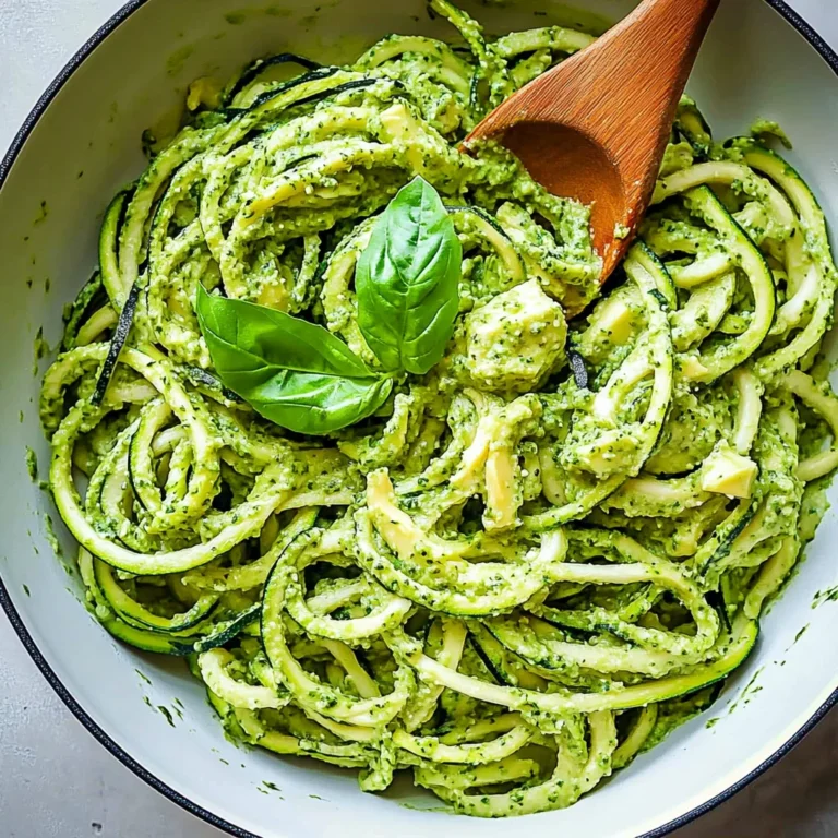 Healthy Zucchini Noodles with Avocado Pesto Recipe