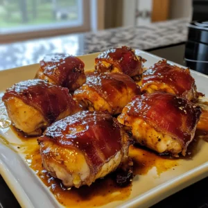 BBQ Bacon Wrapped Chicken Thighs 30 Minutes Easy Delicious