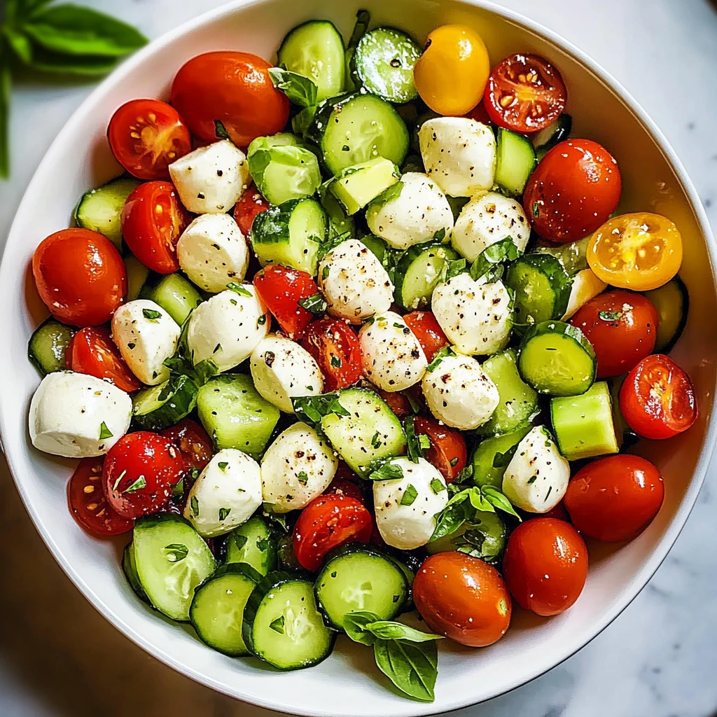 Tomato Cucumber Mozzarella Salad 8 Ingredients Easy Delicious