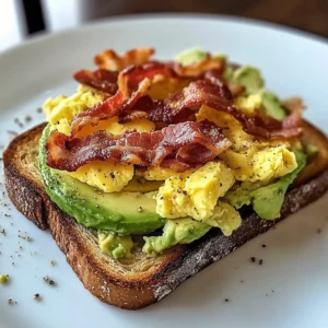 Bacon, Egg, and Avocado Toast 5 Steps Easy Delicious