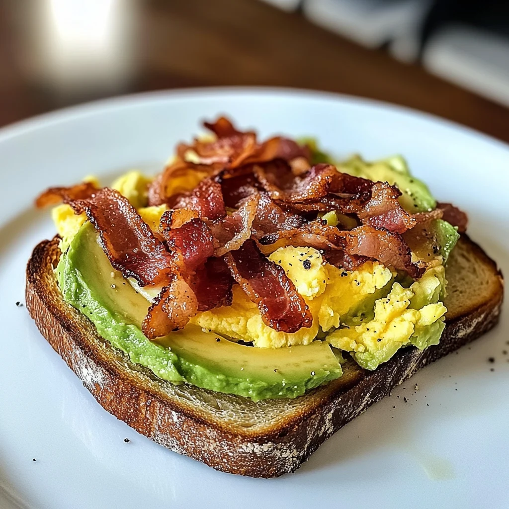 Bacon, Egg, and Avocado Toast 5 Steps Easy Delicious