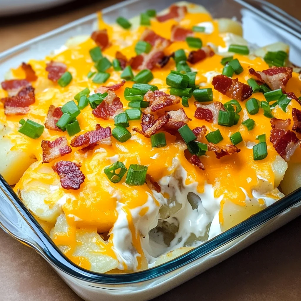 Bacon Ranch Loaded Potato Casserole 6 Ingredients Easy Delicious