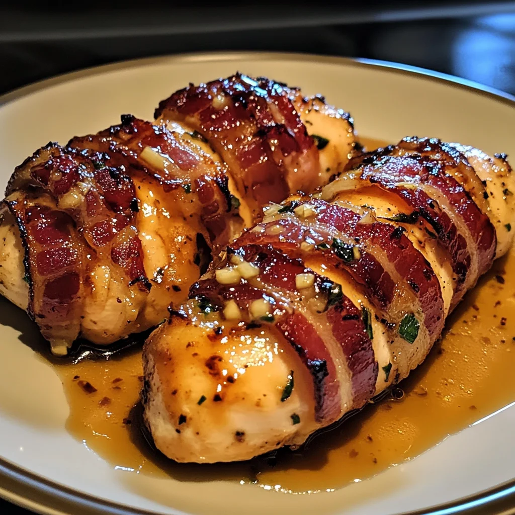 Bacon Wrapped Chicken with Honey Garlic Glaze 30 Minutes Easy Delicious