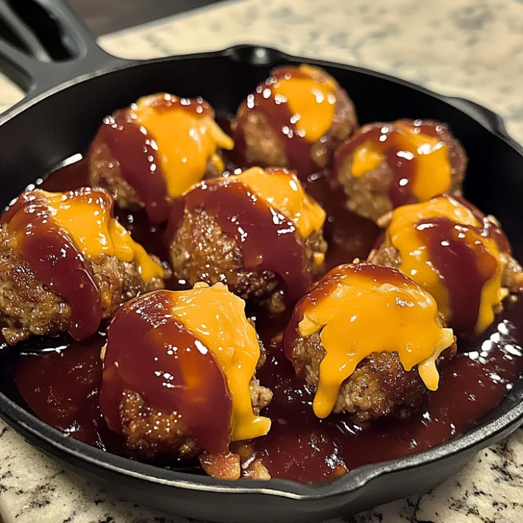 Easy Bourbon BBQ Bacon Cheddar Meatballs Recipe