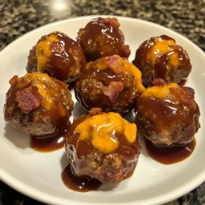 Easy Bourbon BBQ Bacon Cheddar Meatballs Recipe