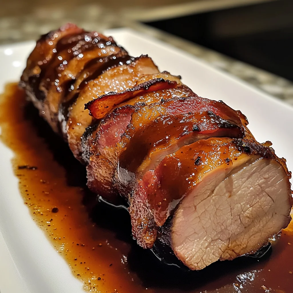 Bourbon BBQ Bacon Wrapped Pork Tenderloin 30 Minutes Amazing
