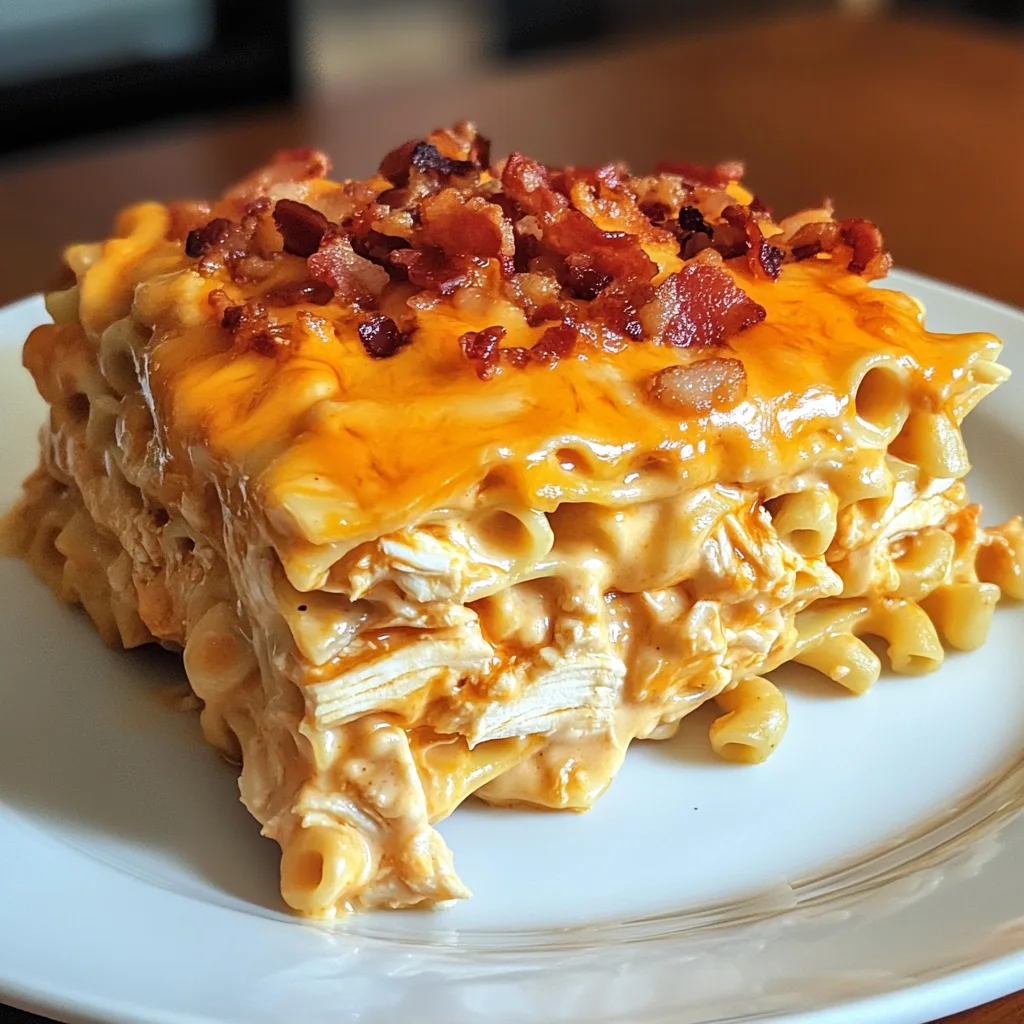 Best Buffalo Chicken Bacon Mac and Cheese Lasagna