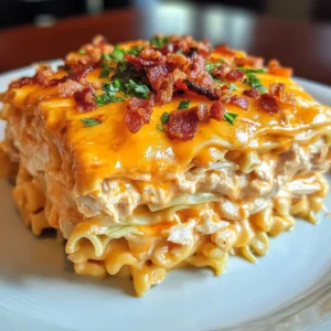 Best Buffalo Chicken Bacon Mac and Cheese Lasagna