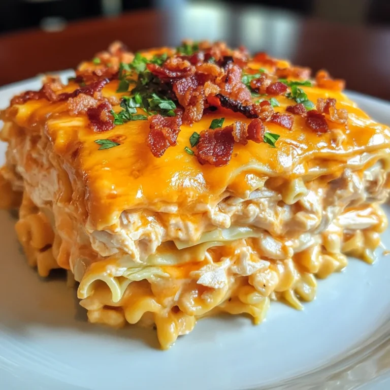 Best Buffalo Chicken Bacon Mac and Cheese Lasagna