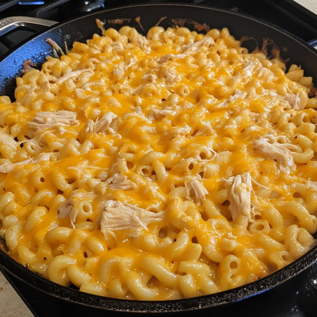 Buffalo Chicken Mac and Cheese Skillet 5 Steps Awesome Delicious