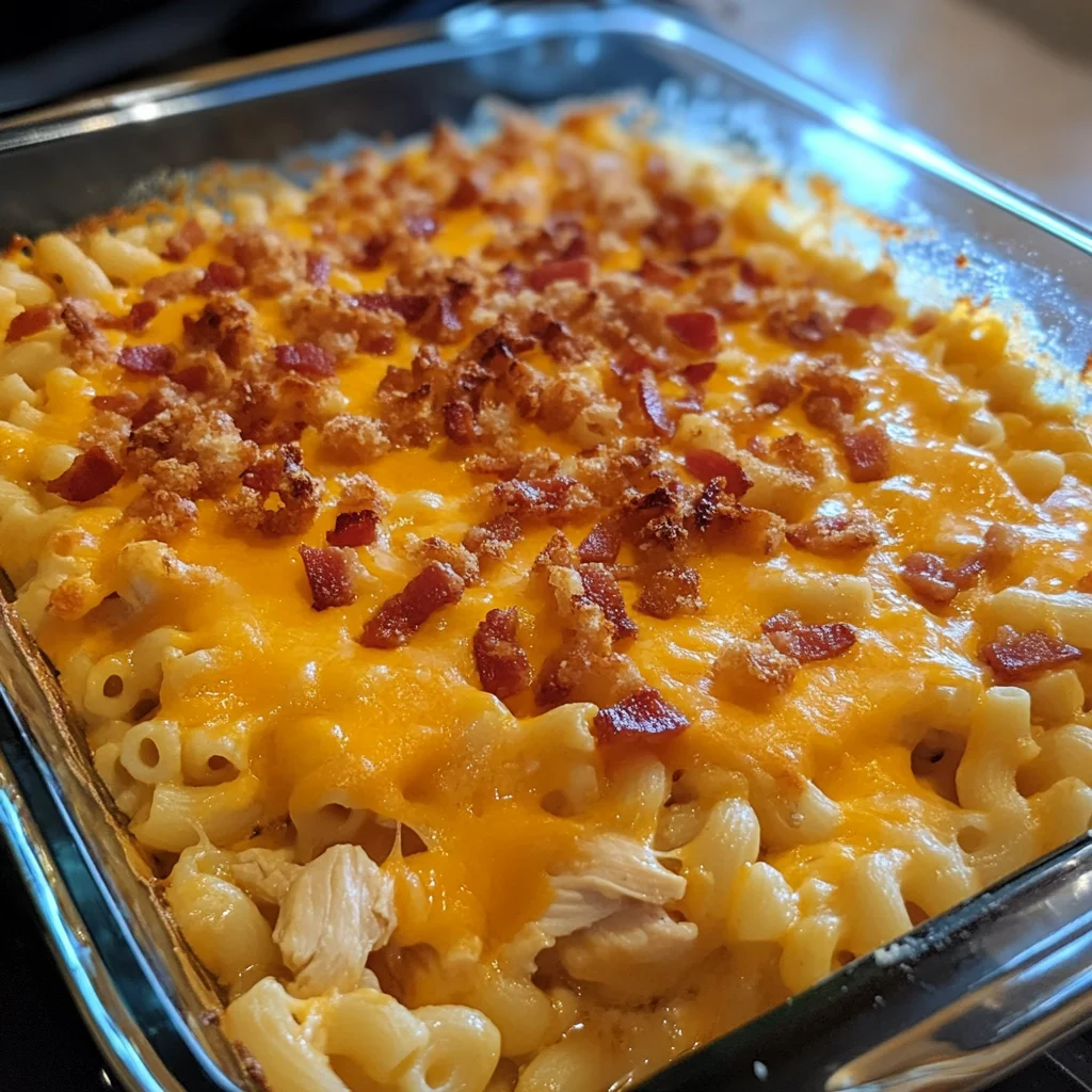 Easy Buffalo Chicken and Bacon Mac Attack Casserole