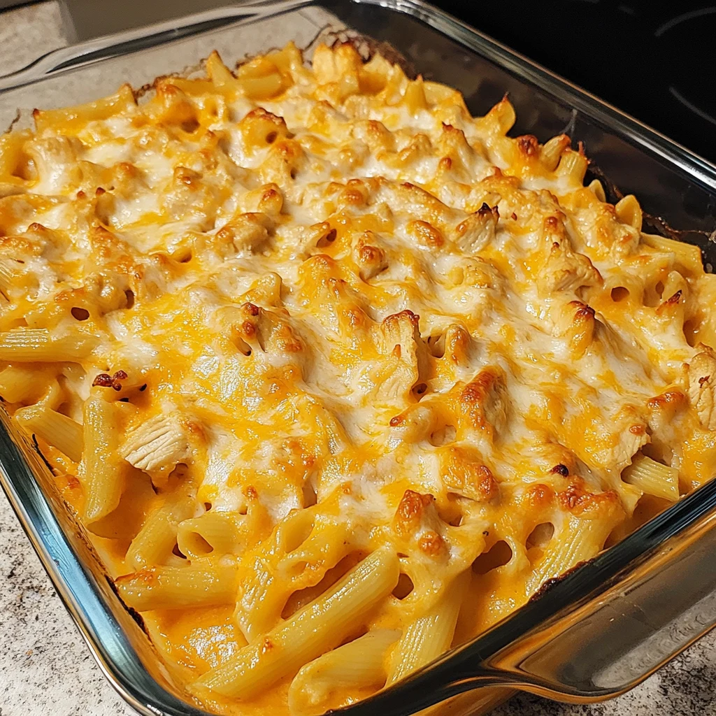 Easy Buffalo Ranch Chicken Dip Pasta Bake for Dinner
