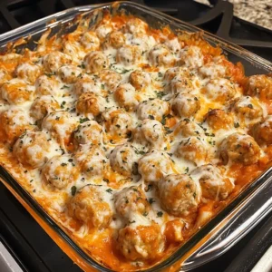 Buffalo Ranch Chicken Meatball Casserole 30 Minutes Easy Delicious