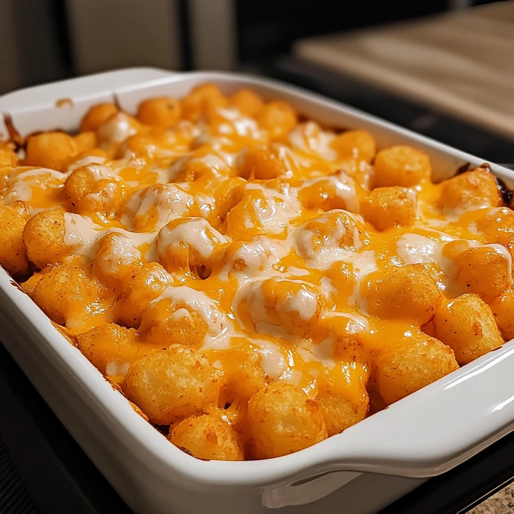 Buffalo Ranch Chicken Tater Tot Bake 4 Servings Easy Delicious