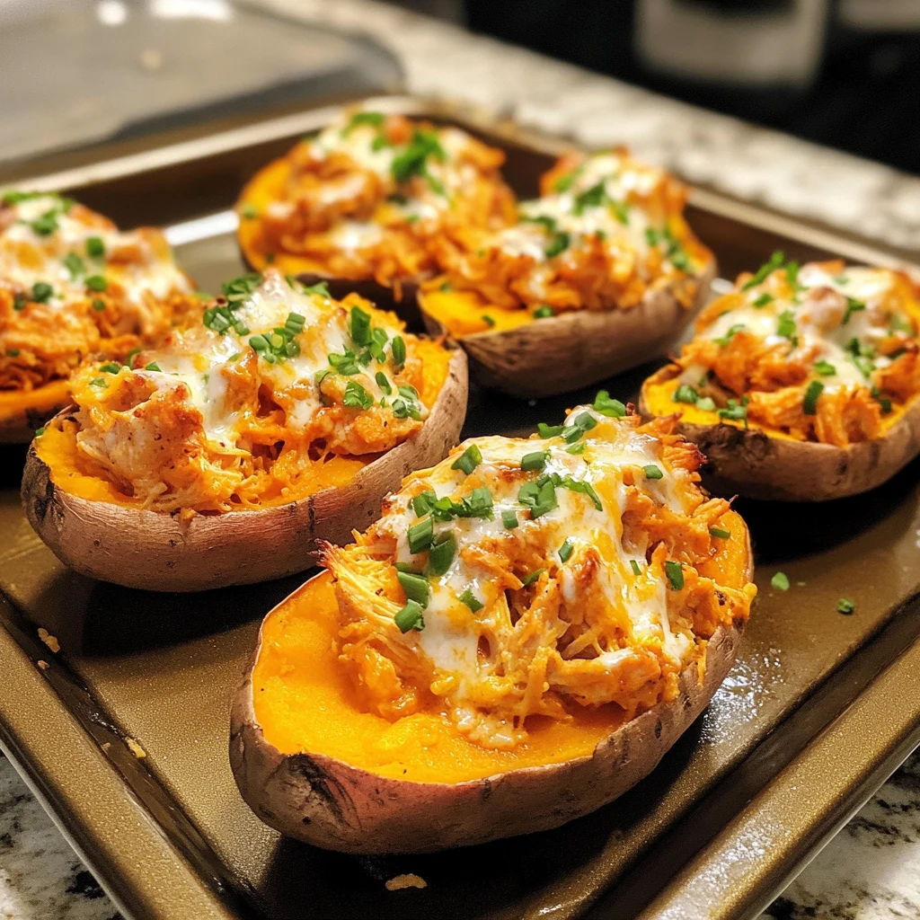 Cheesy Buffalo Chicken Stuffed Sweet Potatoes – Ultimate Comfort