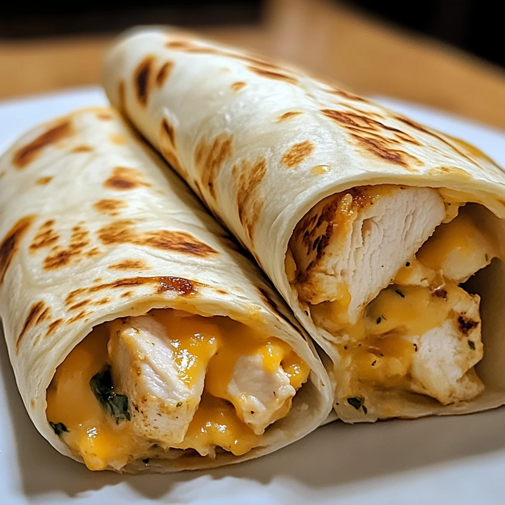 Cheesy Garlic Chicken Wraps 4 Ingredients Easy Delicious