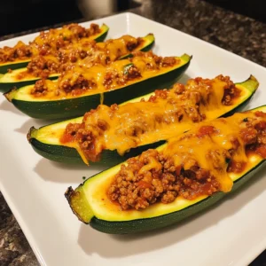 Quick Cheesy Taco Stuffed Zucchini Boats Recipe