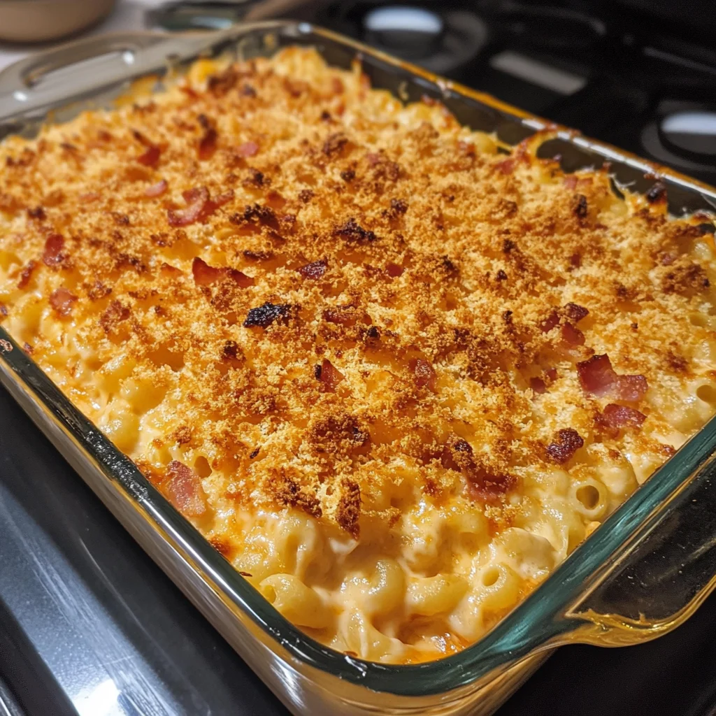 Best Creamy BBQ Bacon Mac and Cheese Casserole