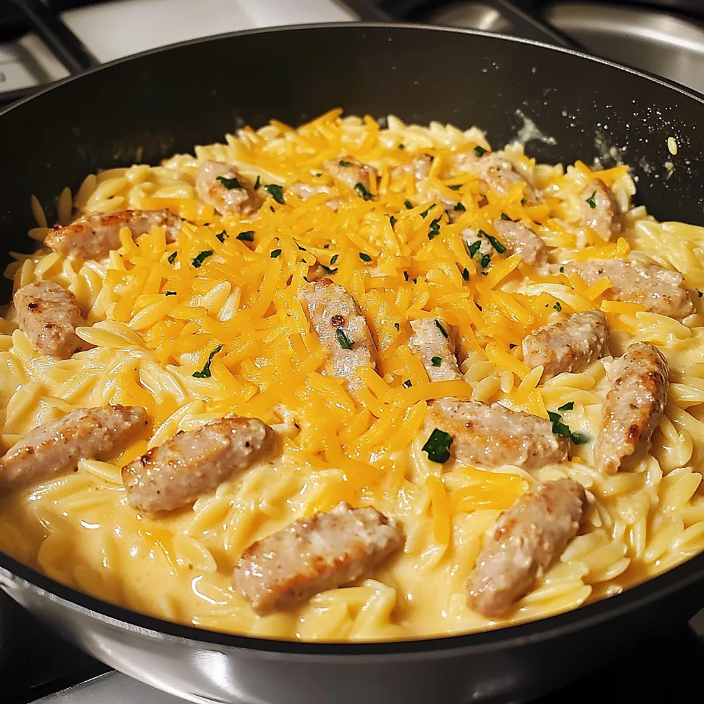 Creamy Chicken Sausage Orzo 30 Minutes Easy Delicious