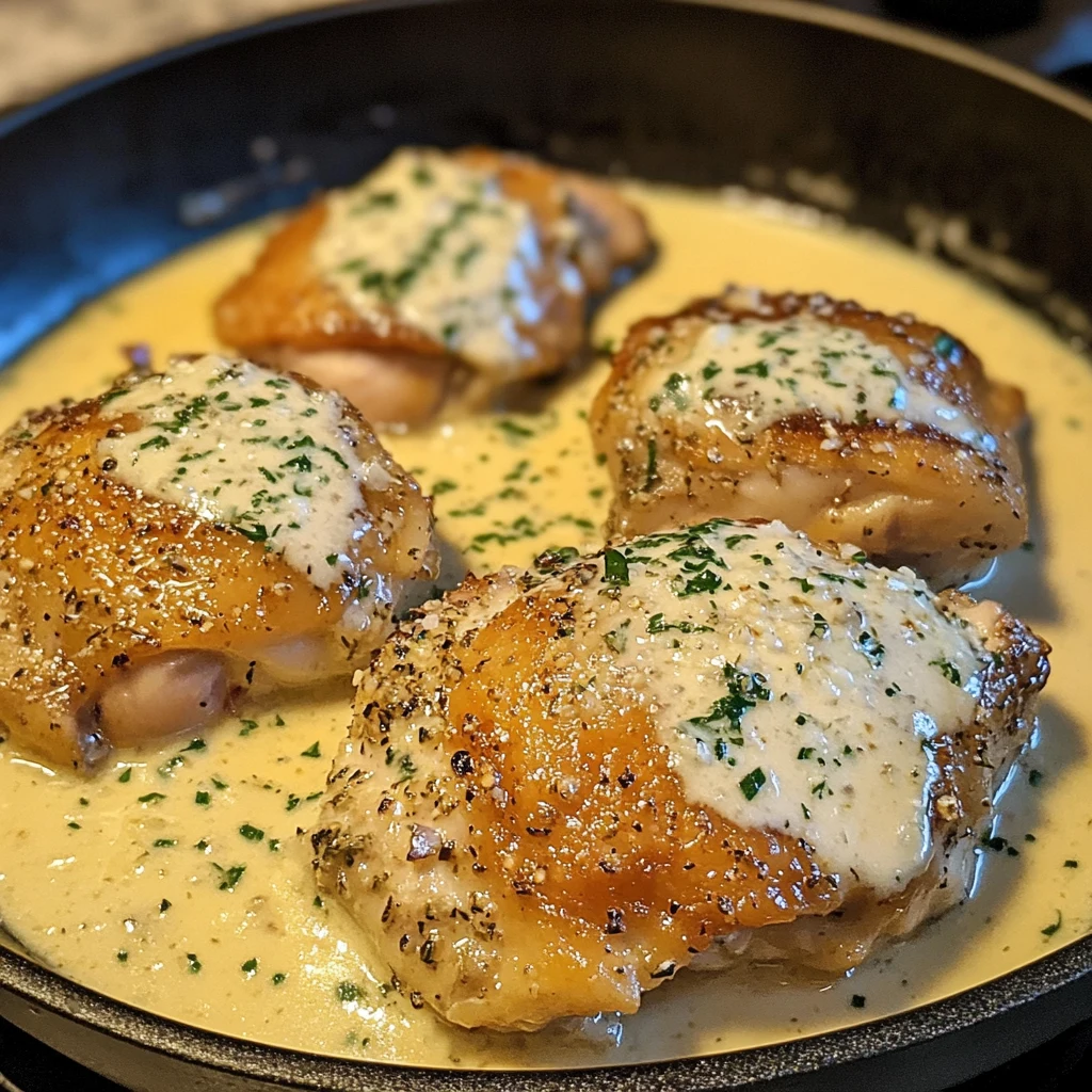 Creamy Garlic Parmesan Chicken Thighs 30 Minutes Easy Delicious