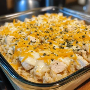 Creamy Ranch Chicken and Rice Casserole in 3 Easy Steps