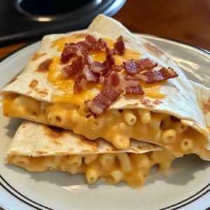 Crispy Bacon Ranch Mac & Cheese Quesadilla 4 Servings Easy Delicious