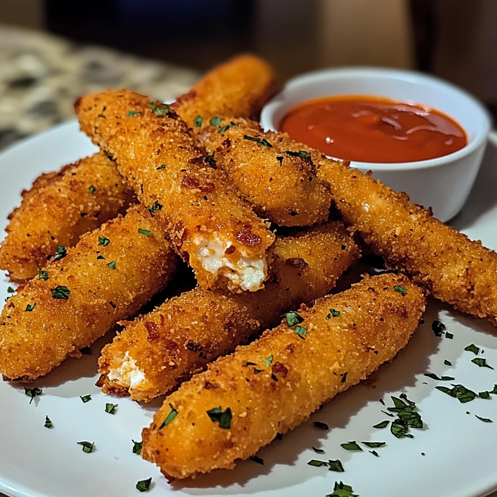 Crispy Buffalo Chicken Bacon Mozzarella Sticks 4 Servings Ultimate Delicious