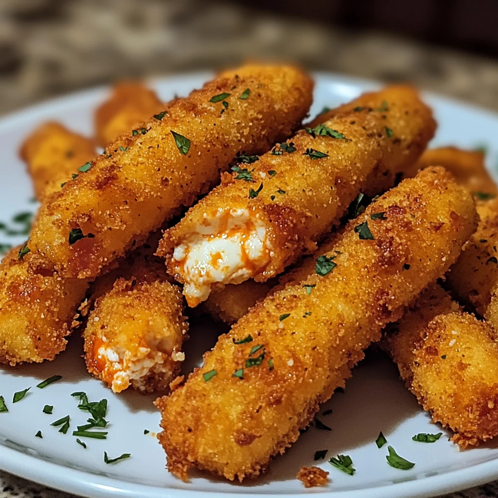 Crispy Buffalo Chicken Bacon Mozzarella Sticks 4 Servings Ultimate Delicious