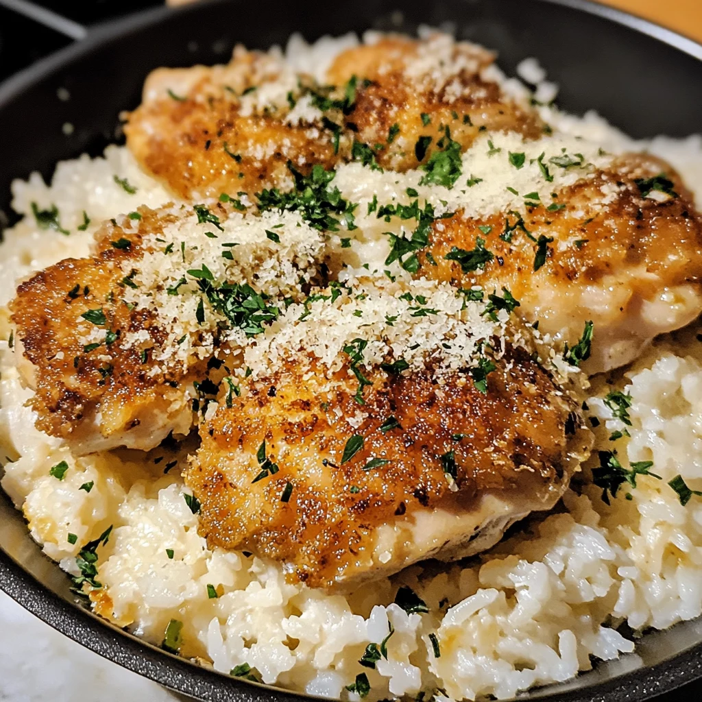 Crispy Garlic Parmesan Chicken and Rice 4 Servings Easy Delicious